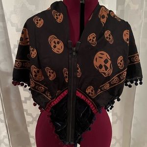 Alexis London Skull Zip Shawl